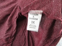 Hudson Barrow Shirt Mens 3X Red Heather Henley Neck Pocket Tee Adult 3XL