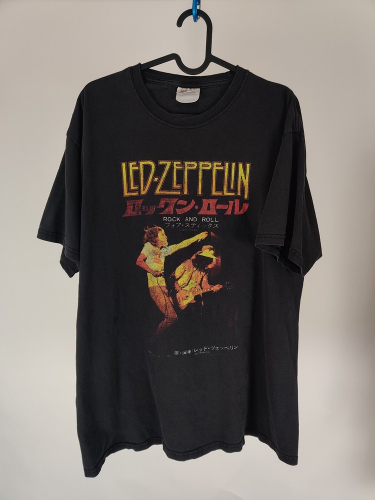 Led Zeppelin “Four Sticks” Japan Rock and Roll Tour Hanes T-Shirt Men Size Large
