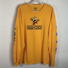 Pac-Man by C-Life Group Graphic Print Yellow Long Sleeve Bandai Namco Size XL