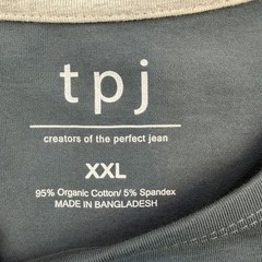 TPJ Shirt Mens 2XL Steele (Blue) Organic Cotton Stretch Crewneck Tee Preppy