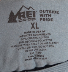 REI Co-op Size XL Outside Pride Blue T-Shirt Organic Cotton Recycled Eco Tee