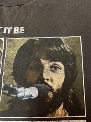 Vintage Beatles Let It Be T Shirt Mens Medium Brown Fade Rock Band Tee Y2K