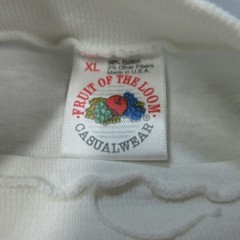 Vintage Fruit of the Loom Shirt Men XL White Mock Neck Long Sleeve USA 90s Thras