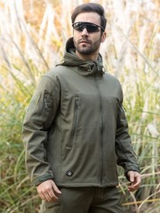 ReFire Gear Men’s Tactical Softshell Fleece Hooded Outdoor Jacket