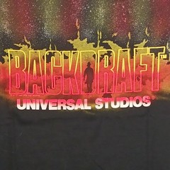 NOS Backdraft Movie Shirt Men M Black Promo Single Stitch Universal Studios 90s