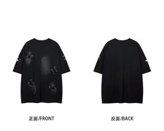 Men’s Oversized Vintage Ripped Hole T-Shirt Hip Hop Cotton Distressed Tee Shirt