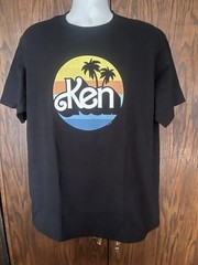 Men’s T-SHIRT BLACK SIZE XL New KEN logo Barbie Movie Hybrid Mattel production