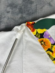 Vintage Jerzees USA Floral Applique T-Shirt XL White Pansy Flower Graphic 90s