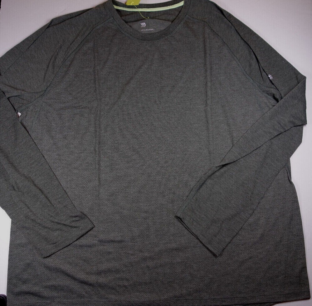 ALL IN MOTION Men’s Light Black Long Sleeve Running T-Shirt NEW Small