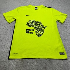 Nike Dri Fit T Shirt Neon Yellow Night of Nets Short Sleeve Mens Size Medium M