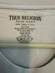 True Religion Buddha Foil Light Blue Tshirt. Men’s Large. NWT