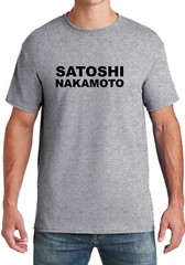 Satoshi Nakamoto Funny Bitcoin Tee Shirt FREE SHIPPING