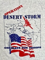 VTG 90s Operation Desert Storm God Bless Our Troops Graphic T- Shirt USA NOS NEW