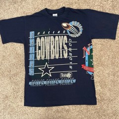 Vintage Dallas Cowboys All Over Print Tshirt Salem Sportswear Men Large USA 1992