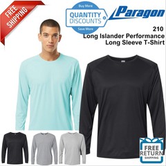 Paragon Men Long Islander Performance Long Sleeve T-Shirt 210 Up To 4XL