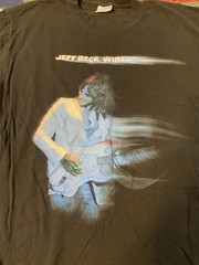 Vintage Jeff Beck T-Shirt Sz Large Black Double Sided Rock 2001 Wired 25 Years