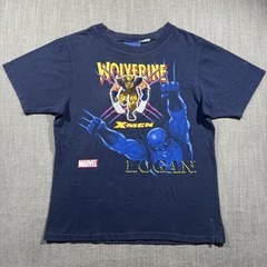Vintage X-Men Wolverine Shirt Youth Small Blue Logan Marvel Graphic Tee 2005