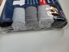 George Mens Crew Neck T-Shirts 6 Pack, Tag Free Sz Small BLACK GREY Long Length