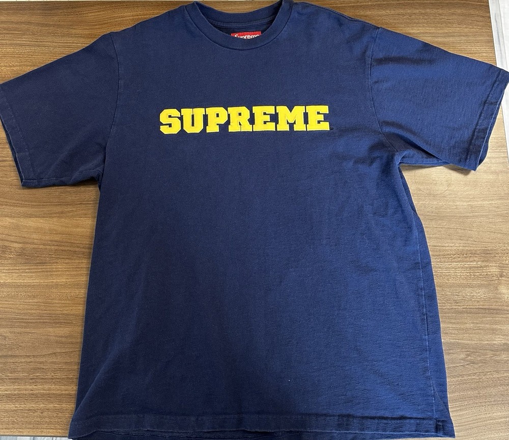 Supreme Tee 23AW COLLEGIATE S TOP L Large COTTON Navy Michigan