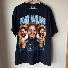 Post Malone T-Shirt Unisex XL Black Sunflower Posty Double Sided RARE The Roxx