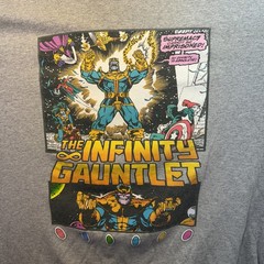 Marvel The Infinity Gauntlet Thanos T-shirt Men X-Large, Color Gray, Nice Used.