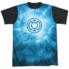 Green Lantern Blue Energy Adult Halloween Costume T Shirt (Black Back), S-3XL