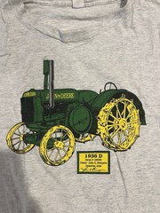 Vintage John Deere Shirt Mens 2XL Tractor 1936 D Gray Short Sleeve Farm