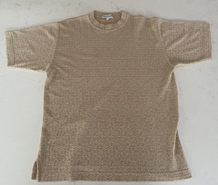 VTG Giorgio Danieli Mens Knit Shirt M Textured White Gold Blocks Italy Made