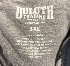 Duluth Trading Co. Longtail T Shirt Mens 3XL Gray Blue 3/4 Sleeve Heavy
