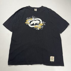 Vtg Ecko UNLTD Mens Shirt XL Black Big Logo Punk Rhino Retro Skater Y2K Grunge