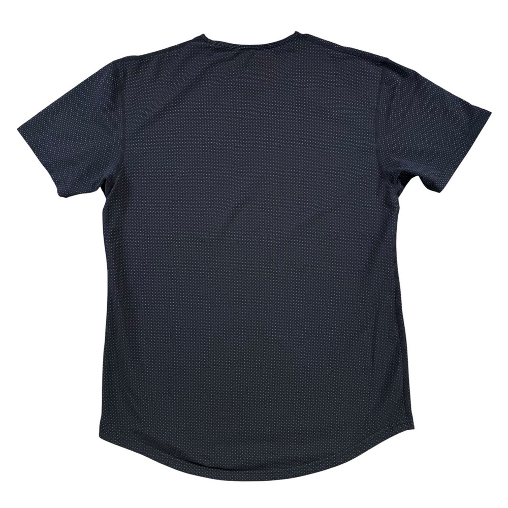 BYLT Basic Drop Cut Short Sleeve Round Neck Shirt Mens Large Black Polka Dot Lux