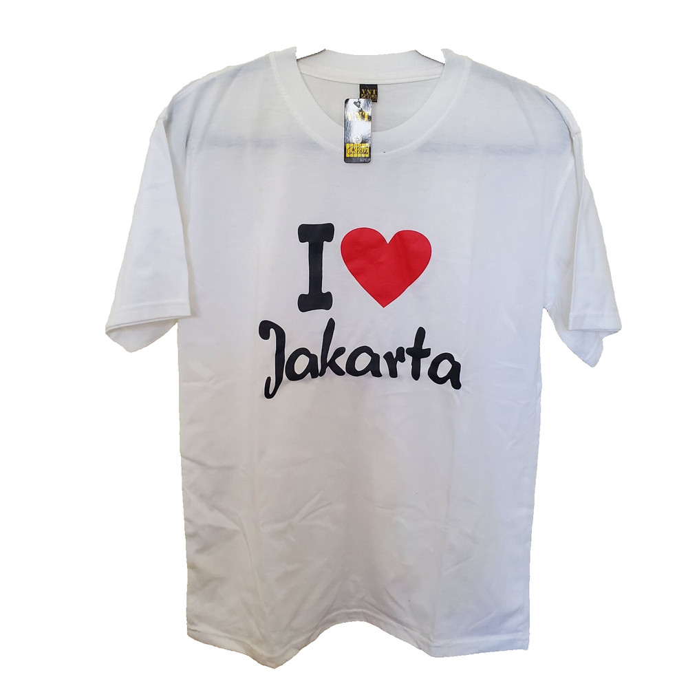 I Heart Jakarta White T-shirt Heart has embossed design VNT Unisex Sz XL NWT