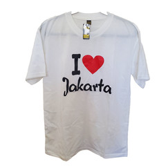 I Heart Jakarta White T-shirt Heart has embossed design VNT Unisex Sz XL NWT