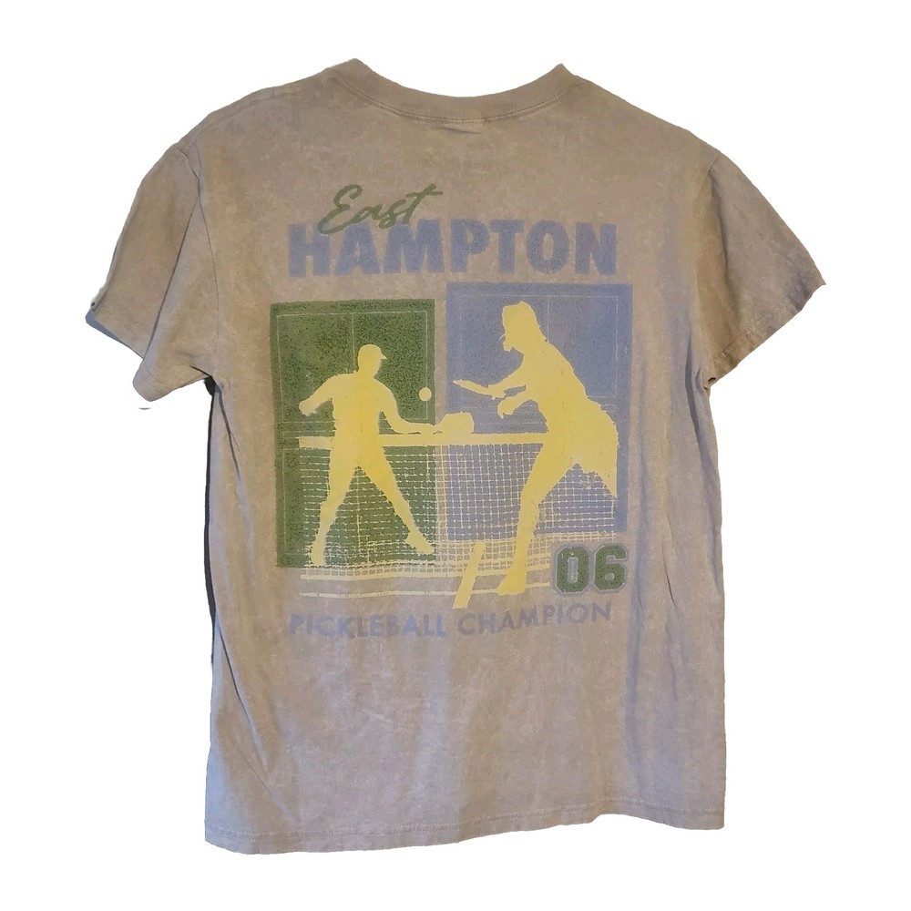 Bowery Supply East Hampton Pickleball Champions Mens Small Beige T-shirt Sports