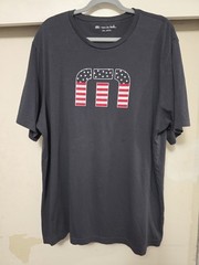 Travis Mathews Patriotic Star Bright USA Charcoal Athleisure Tshirt 2X