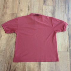 Dockers Men’s Large Polo Shirt Golf Tennis Retro Grandpa Striped Textured Red