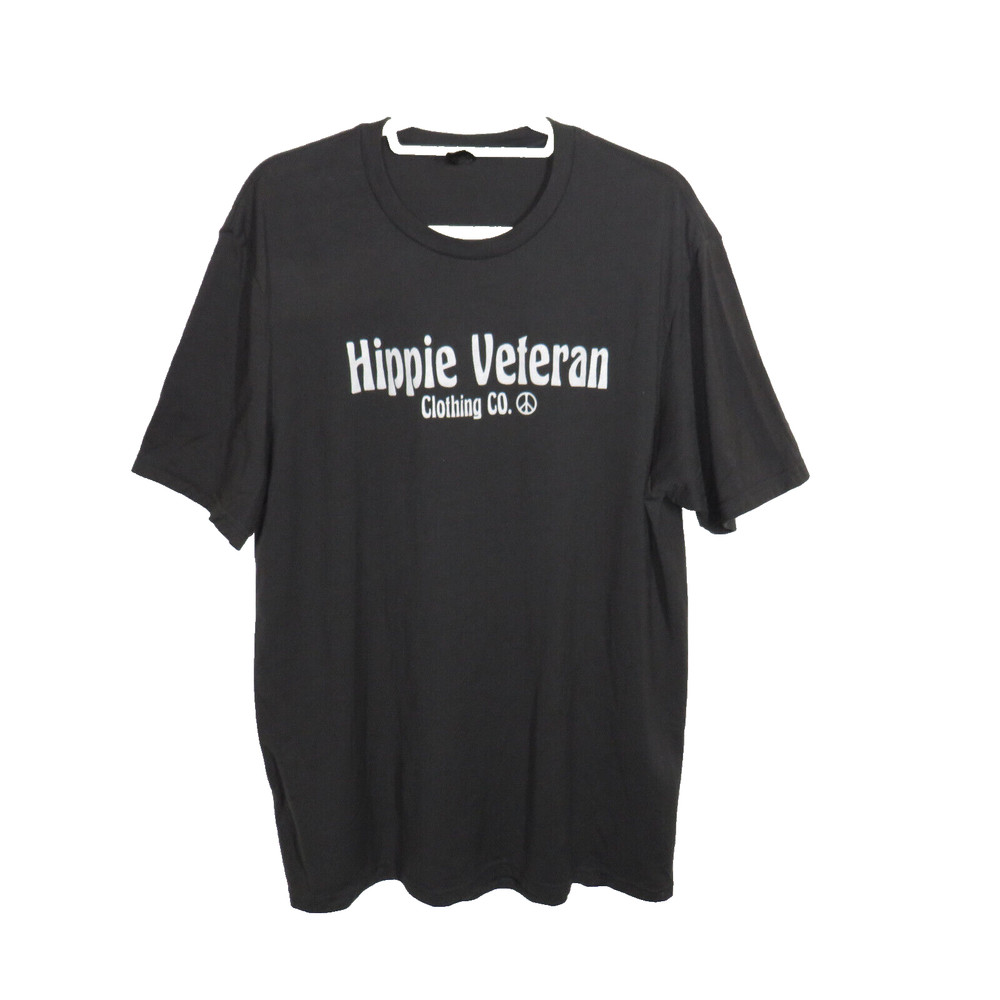 Hippie Veteran Clothing Co Gray Cotton Blend Tee Shirt Adult Unisex Size XL