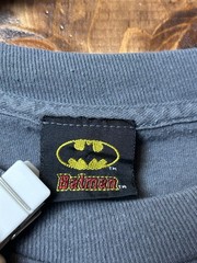 DC Comics Batman T-Shirt Large Retro Super Hero Comics Logo Spell Out Faded Gray