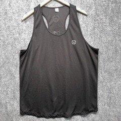 NELEUS LOGO Black Muscle Mesh Tank Top Gym Workout Size XL