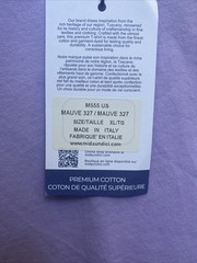 Mida Undici Italy Men’s XL Light Purple T-Shirt Short Sleeve Crew Neck NWT