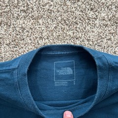 The North Face “Never Stop Exploring” Blue T-shirt Adult size Small Hike Cotton