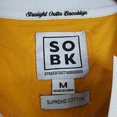 SOBK Shirt Mens Medium Blue White Colorblock Stripe Crewneck Stretch Jersey Tee