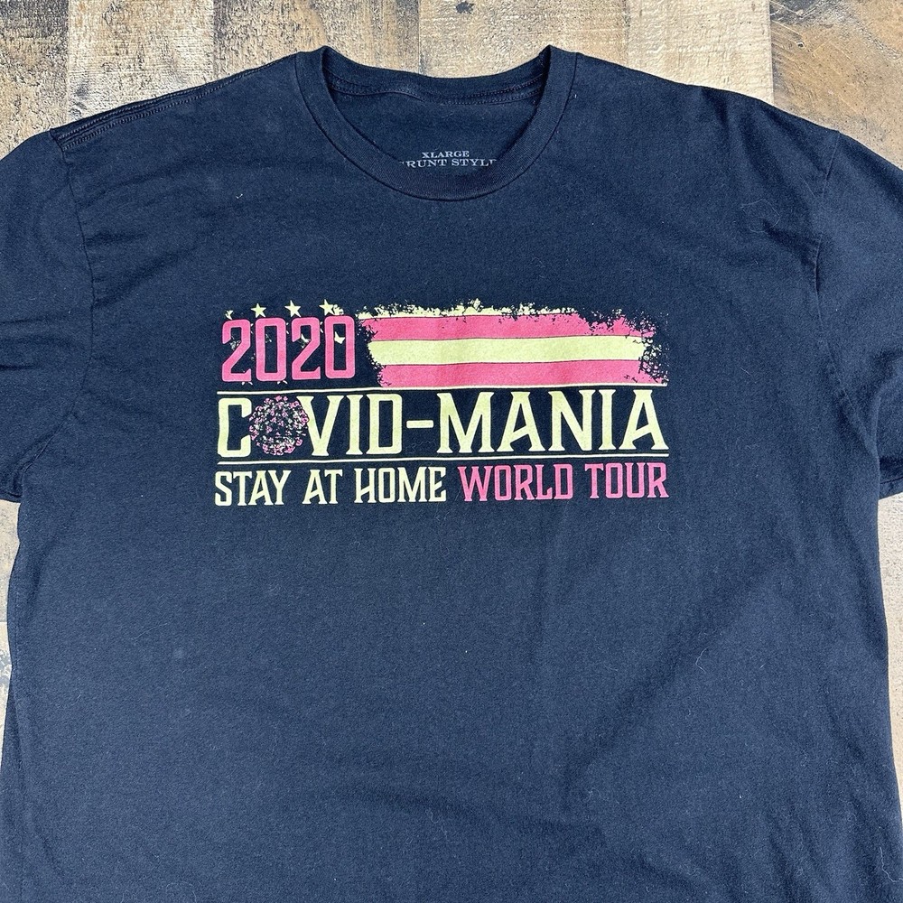 Grunt Style Covid Mania Stay At Home World Tour 2020 T Shirt Black Men’s L/XL