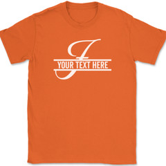 Letter F Monogram Your Text Here Custom T-Shirt Personalize Family Tee