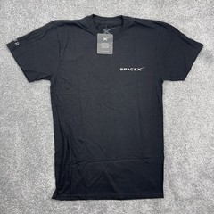Space X Shirt Mens Small Black Crew Neck Short Sleeve Big Falcon Rocket New