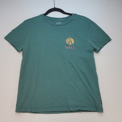 Vans T-Shirt Mens Small Green Graphic Desert Cactus Short Sleeve Cotton Tee