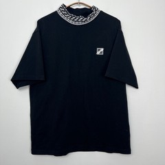WE11DONE High Neck Logo 1/2 T-Shirt Mens Black Short Sleeve Graphic Logo XS