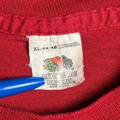 Vintage Single Stitch Shirt XL USA 90s Fruit of the Loom Golden Red Blank