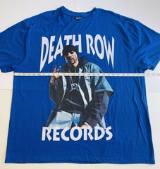 Super Rare! Death Row Records Blue Snoop Dogg T Shirt Sz 3XL
