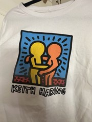 Keith Haring Men’s XL White Cotton Short Sleeve Crew Neck Graphic Print T-Shirt